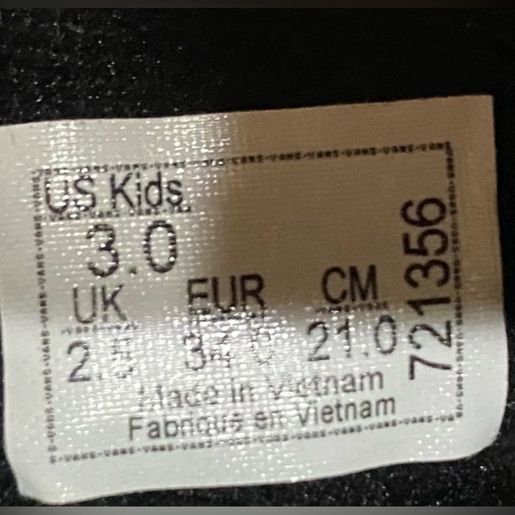 Black Vans Kids High Tops Size 3 - Picture 3 of 5